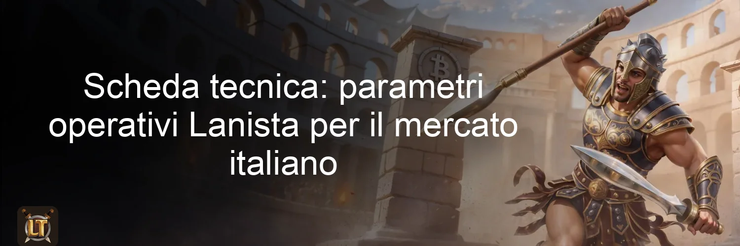 Scheda tecnica: parametri operativi Lanista per il mercato italiano Scheda tecnica: parametri operativi Lanista per il mercato italiano